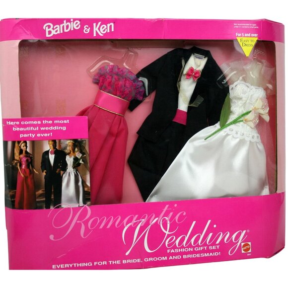 Mattel Barbie and Ken Romantic Wedding Fashion Outfits 1992 Unopened Box 3547 - Picture 8 of 8